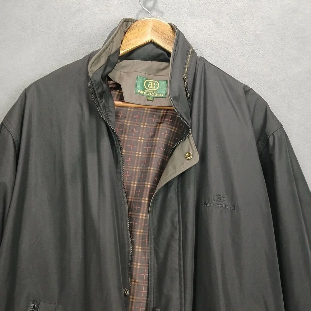 Vintage Paolo Gucci Golf Jacket Mens Small Black Mock Neck‎ Full Zip Outerwear